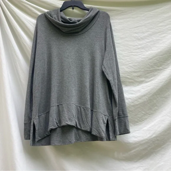 GreenTea Gray Cowl Neck Top - Picture 2 of 11